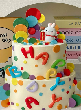 包邮软胶字母happy bday蛋糕装饰插摆件英文字母生日快乐烘焙插件