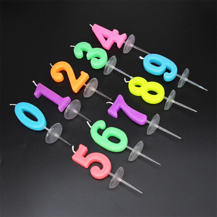 袋装生日数字蜡烛烘培蛋糕创意带托盘数字蜡烛防滴蜡生日快乐蜡烛