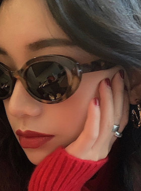 复古猫眼椭圆韩版防紫外线太阳镜