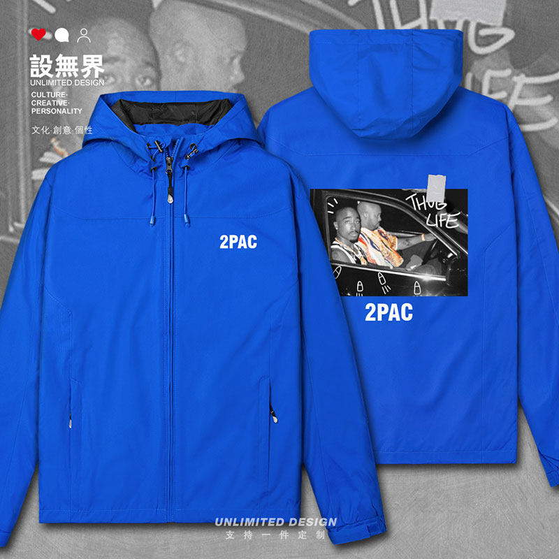 黑人匪帮饶舌说唱歌手历史事件照片涂鸦冲锋衣男女服设 无界