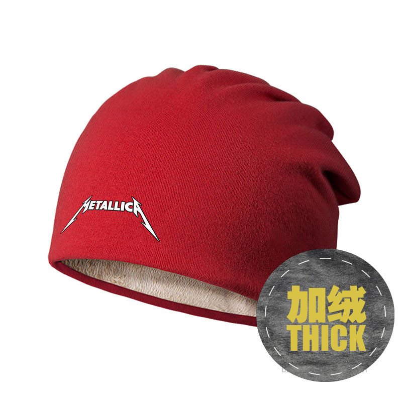 金属之王乐队Metallica纪念男女加绒包头帽围脖堆堆帽帽子设 无界