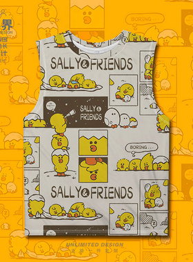 萨利鸡日系动漫Line Town黄色小鸡大码速干背心男女装0018设 无界