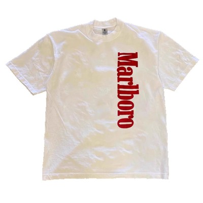 250g潮流Marlboro印花t恤短袖男款夏季纯棉圆领半袖不透不起球