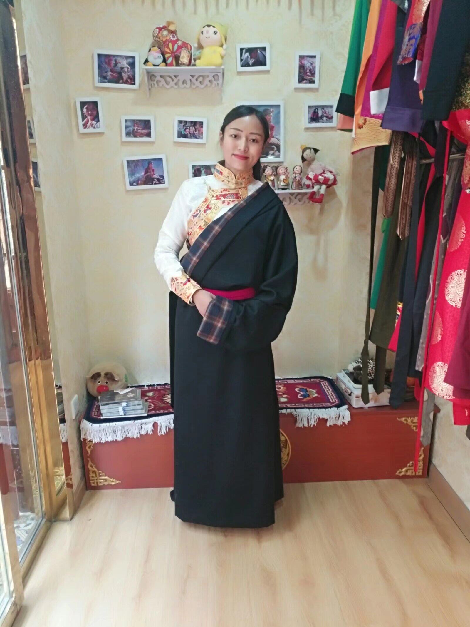 传统藏服加里子男女藏袍生活演出男式女式均有灰色棕色黑色藏红色