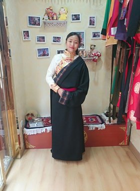 传统藏服加里子男女藏袍生活演出男式女式均有灰色棕色黑色藏红色