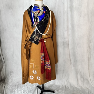 安多姑娘推荐经典生活装男式藏服男式套装藏族服饰衬衫加藏袍