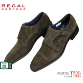 BJ23春秋反绒真皮商务男士 孟克鞋 正装 REGAL丽格T50B 皮鞋 上班通勤