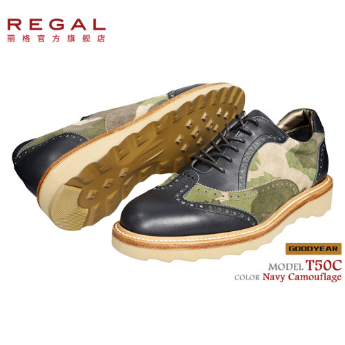 REGAL丽格时尚拼接休闲皮鞋