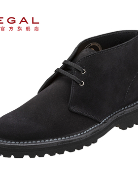 REGAL丽格60CL日本制系带圆头日常休闲男靴短款真皮反绒沙漠靴