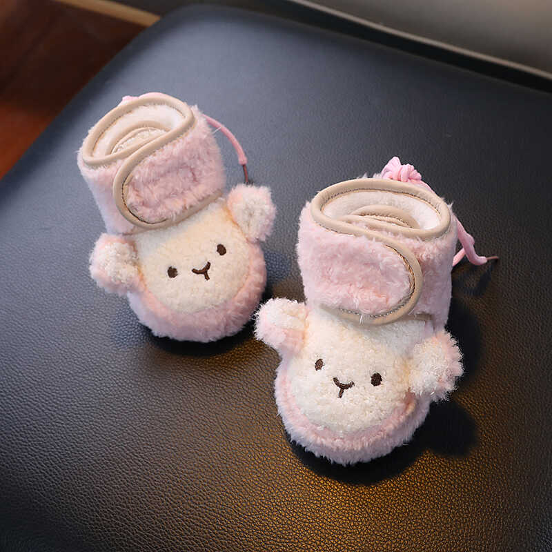 婴儿不掉鞋秋冬加绒加厚防滑学步鞋软底学走路棉鞋小童宝宝0-15月