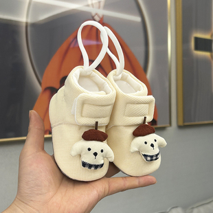 6个月1岁卡通棉鞋 不掉 袜防滑学步0 男女婴春秋新生儿宝宝软底鞋