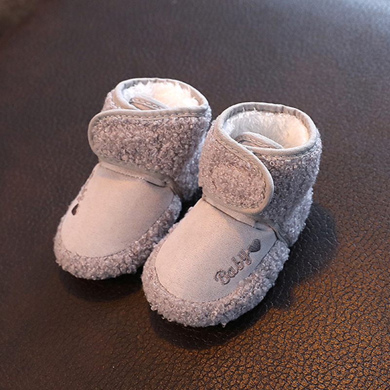 婴儿0至1岁棉鞋加绒雪地靴3-6-12