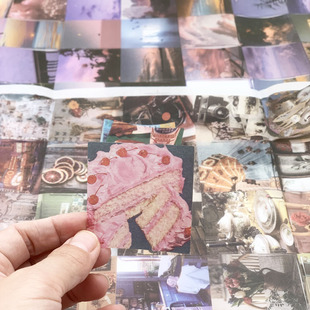 130张贴纸包 风景复古系列 创意ins风手帐素材装饰贴画 实景拼贴