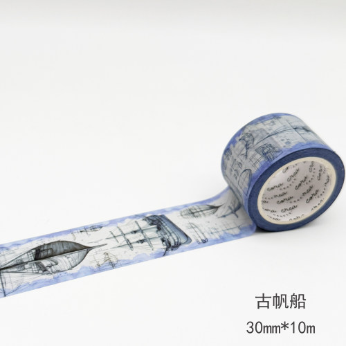 欧式文艺复兴和纸手帐胶带风景 ins复古风实用彩色整卷韩版diy