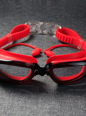 ZWER泳镜女连体耳塞防水防雾高清舒适专业潜水花游泳平光硅胶眼镜