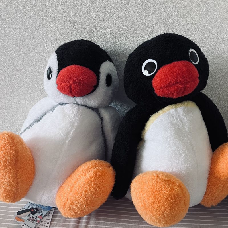 日本pingu企鹅家族大号毛绒公仔可爱卡通玩偶抱枕复古装饰玩具图片