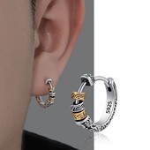 2025男士 耳环双色唐草复古中式 国潮耳钉帅气质男女耳饰品跨境耳扣