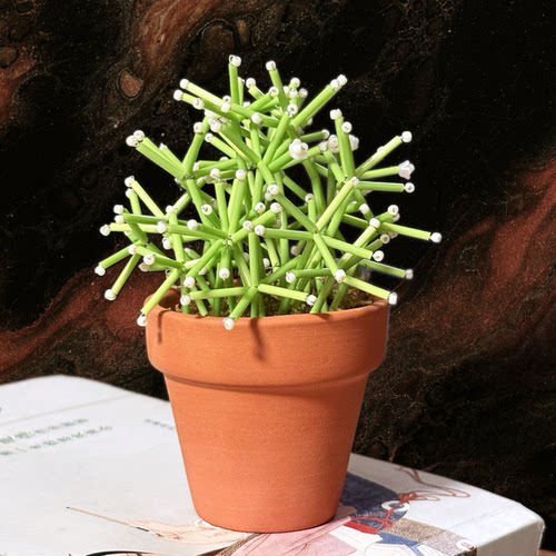 绿色串珠盆栽DIY迷你串珠