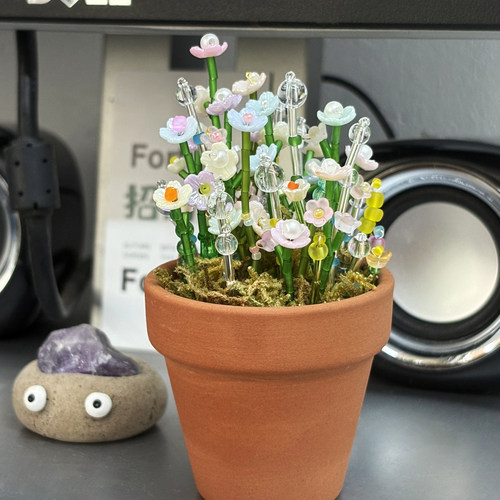 迷你串珠花朵盆栽DIY手工材料包