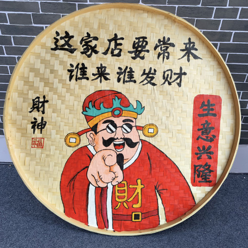 手绘簸箕装饰画挂件防水不易脱色