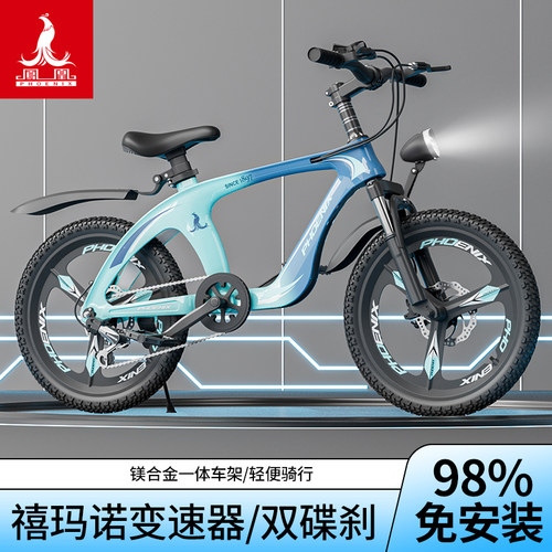 凤凰镁合金儿童自行车中大童18/22寸男女孩8-10-14岁小学生山地车