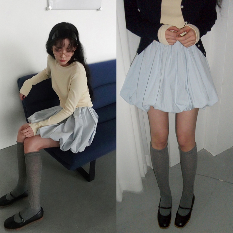 【cuckoo】韩国官网代购 甜美系花苞短裙半身裙 from beginning