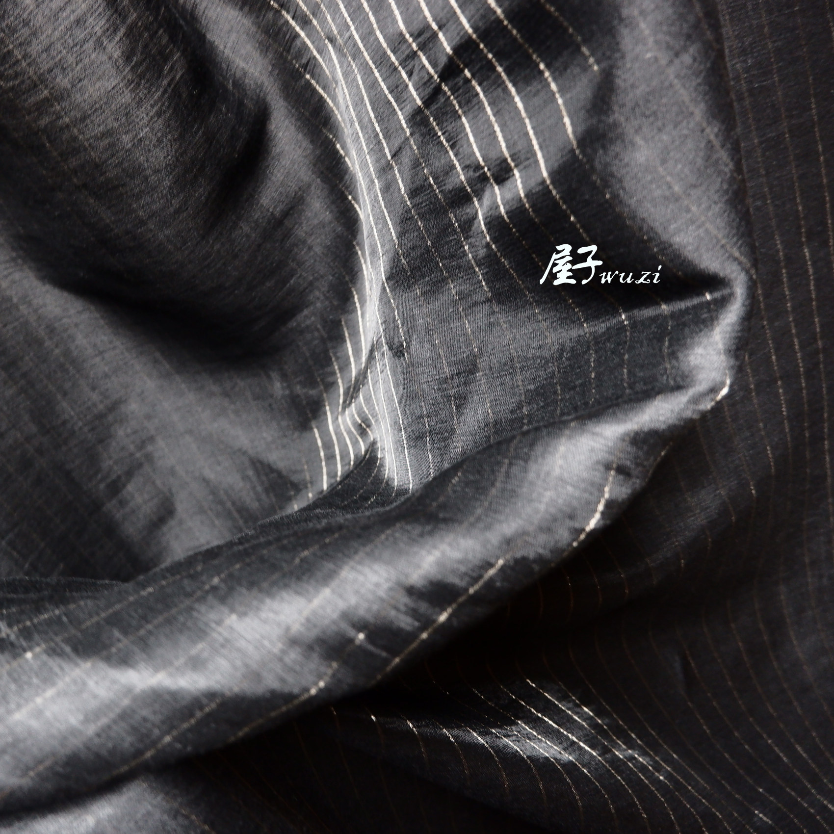 [Cotton and hemp]Tencel Flax Dark stripes shirt designer Fabric Half a meter pricein the Textile fabrics/Accessories/Supporting, Fabric/Cloth category - from Buy2taobao.com to provide professional Taobao agent buy service