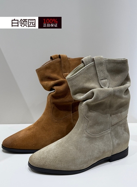 tigrisso蹀愫专柜正品2025秋冬游牧风堆堆靴西部靴女TA65872-50