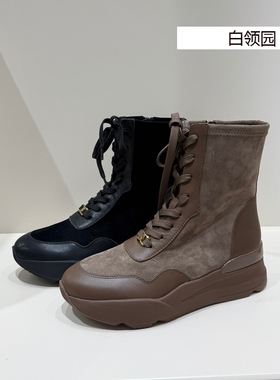 tigrisso蹀愫专柜正品2025冬运动超轻厚底拳击靴短靴女TA65721-51