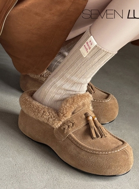 SEVEN LUNA~国内正品2025冬季加绒博肯鞋雪地靴保暖棉鞋女SLWC725