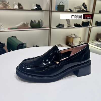 莱尔斯丹粗跟乐福鞋英伦小皮鞋女