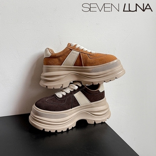 百搭休闲鞋 SEVEN 2025秋冬厚底增高德训鞋 国内正品 女SLAM529 LUNA