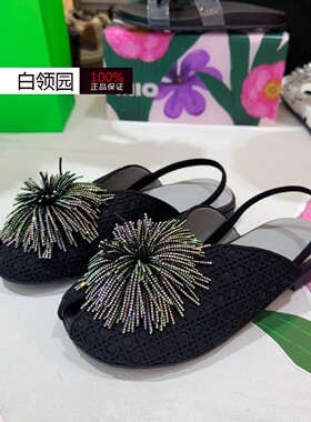 MIO米奥~专柜正品2026夏季烟花水钻鱼嘴平底包头凉鞋女M263126209