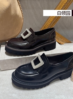 LE SAUNDA莱尔斯丹专柜正品2025秋冬英伦钻扣乐福鞋单鞋女6T45402