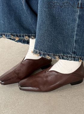 SEVEN LUNA国内正品~2026春季老钱风奶奶鞋极简百搭单鞋女SLWC250