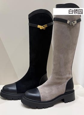 tigrisso蹀愫专柜正品2025秋冬厚底骑士靴高筒长靴女TA65717-52