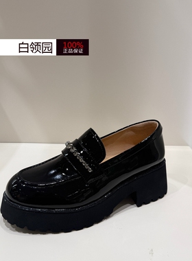 优等生蹀愫~专柜正品2026年春季钻饰厚底英伦乐福鞋女T76182A-01