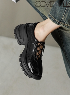 SEVEN LUNA~国内正品2025秋冬厚底百搭运动休闲鞋老爹鞋女SLWC266