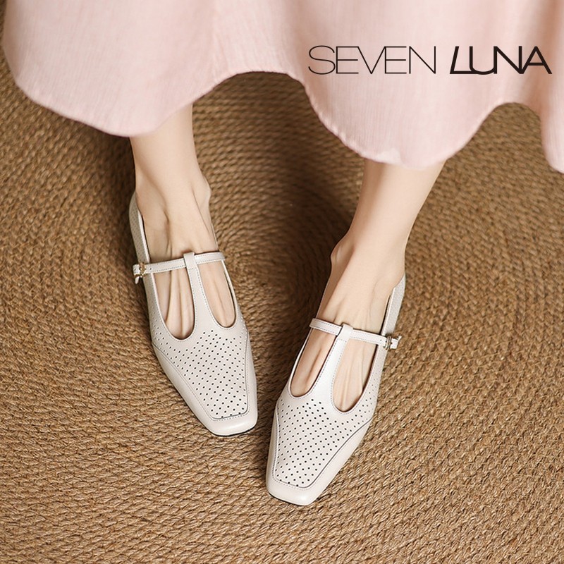 SEVEN LUNA~国内正品2025春夏法式镂空透气玛丽珍鞋单鞋女SLAS726