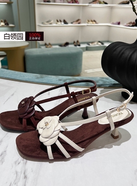 tigrisso蹀愫专柜正品2025春夏法式花朵露趾细跟凉鞋女TA65303-12