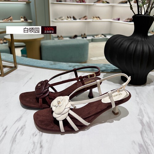 tigrisso蹀愫专柜正品2025春夏法式花朵露趾细跟凉鞋女TA65303-12