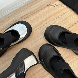 休闲鞋 SEVEN 2025春夏运动厚底玛丽珍鞋 国内正品 女SLXD063 LUNA