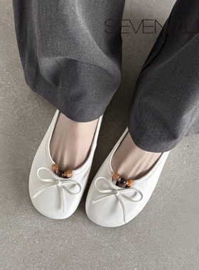 SEVEN LUNA~国内正品2026春季法式蝴蝶结芭蕾鞋平底单鞋女SLZ553