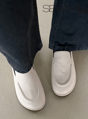 SEVEN LUNA~国内正品2026春简约百搭舒适一脚蹬包头拖鞋女SLDQ133