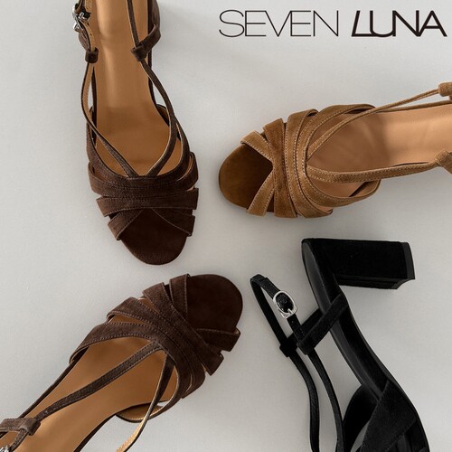SEVEN LUNA~国内正品2026夏季法式复古镂空粗跟罗马凉鞋女SLDQ368