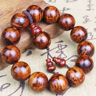 老挝黄花梨手串原木料留疤文玩佛珠男女手链似海黄长辈礼物盘玩