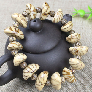 创意半圆金线菩提手串血丝小银线菩提子文玩佛珠念珠男女手链饰品