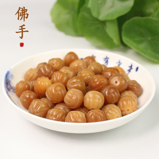 佛手菩提根雕刻DIY手链佛珠配饰隔珠双手合十吊坠风化白玉菩提子