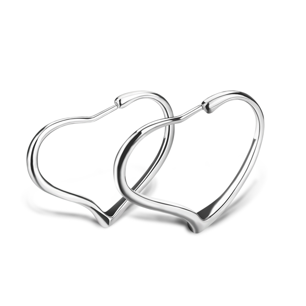 925纯银日韩女生爱心耳环耳钉