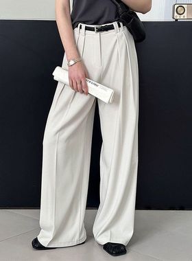 新款西装裤2025早秋高腰显瘦垂感宽松复古高级感休闲裤女63008